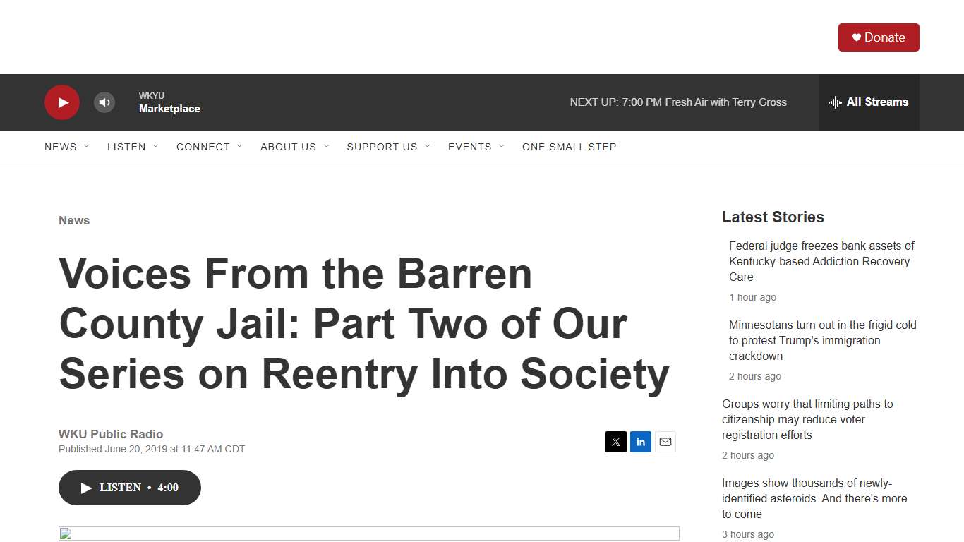 Voices From the Barren County Jail: Part Two of Our Series on Reentry Into Society